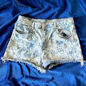 Marble jean shorts